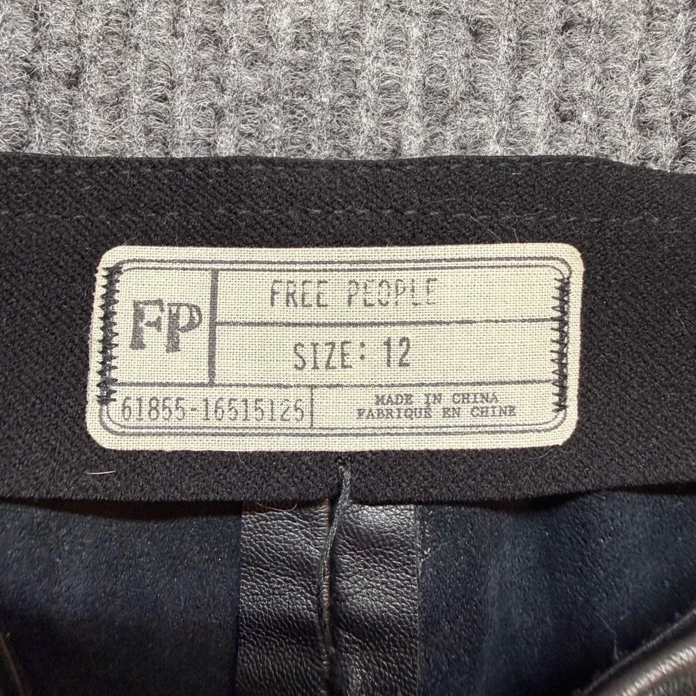 Black Vegan Leather Pants 12‎ Ankle Zip Moto Streetwear Chic Fitted  Free People